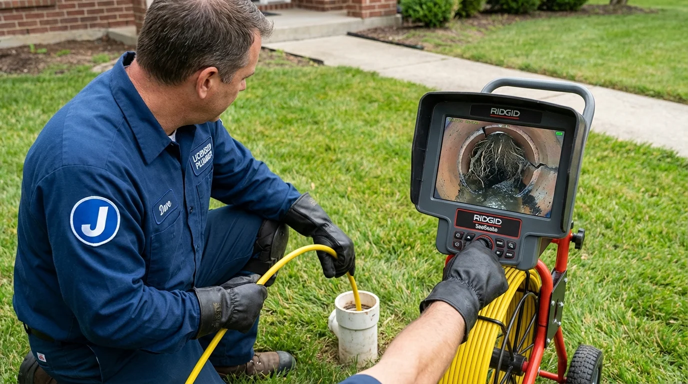 Sewer camera inspection being performed by Johns Plumbing LLC in Mahwah